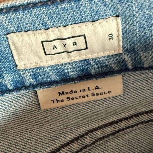 AYR Womens Secret Sauce Comfort Wide Leg Stretch Jean Sz 30 Blue Boho Distressed - Picture 6 of 11